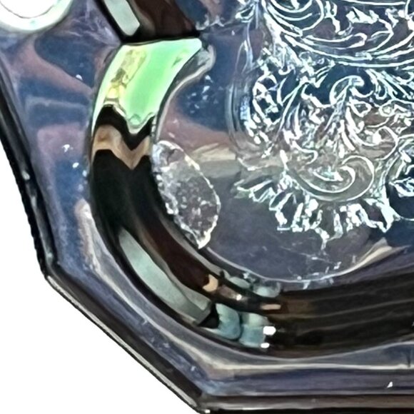 Vintage Silver Plated Etched Serving Tray with Handles, 18" x 12" - Picture 5 of 6